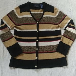 Crazy Horse striped black, white, beige,red v-neck